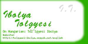 ibolya tolgyesi business card